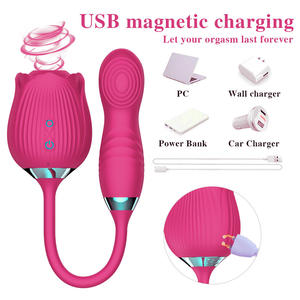 Frauen Vibrator Weibliche Klitoris Brust massage gerät Rose Toy 2 in 1 Vibrator mit G-Punkt-Stimulator - Product Image 2