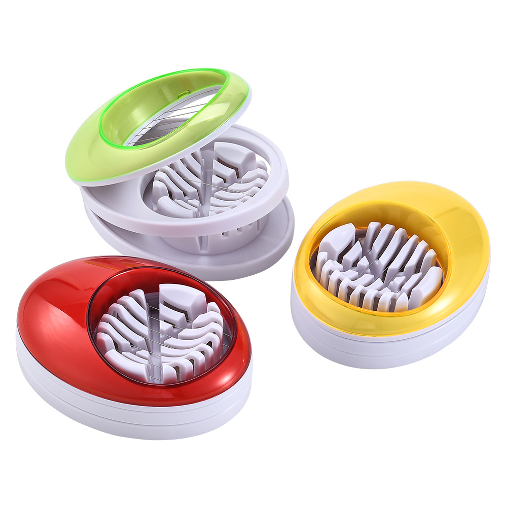 YIGO Eco-Friendly 3-in-1 Plastic Egg Slicer Kitchen Multipurpose Hard Boiled Egg Cutter Multiple Egg Tools