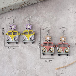 Nuevo personalizado Back-to-school Season Teacher Gift Colorful Car Pendientes de madera - Product Image 3