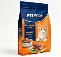 Sacs personnalisés pour aliments pour animaux, résistants à l'humidité, en BOPP/AL/PE Mylar, à fond plat, avec valve et fermeture éclair, pour chiens, chats et animaux de compagnie
