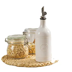 Dispenser per bottiglie di olio d'oliva in ceramica 18 oz per cucina, Oli e beccuccio di grande capacità