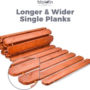 Pasarela de Madera para Jardín, Camino Rectangular de Pino Resistente a la Intemperie e Impermeable, para Terraza, Bodas y Fiestas - Product Image 3