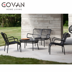 Set di Divani <span class=keywords><strong>da</strong></span> Esterno per Hotel e Villa, in Alluminio con Intreccio in Corda, Divano a 2 Posti - Product Image 6