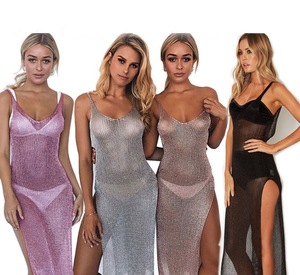 2024 été vente chaude maille pure longues couvertures femmes maillot <span class=keywords><strong>de</strong></span> <span class=keywords><strong>bain</strong></span> Bikini couvrir plage robe Sexy Bikini couvrir - Product Image 6