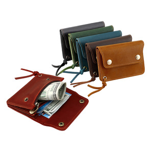Portacarte in vera pelle portafoglio cavallo pazzo piccolo con cerniera per portamonete portafoglio da viaggio per uomini e donne - Product Image 1