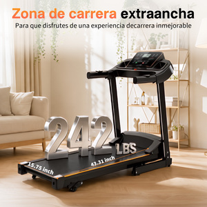 Caminadora Eléctrica Plegable con Pantalla LED, Máquina de Correr Portátil para Gimnasio en Casa, Motor Silencioso, Entrenamiento Cardiovascular Eficaz, Quema de Calorías - Product Image 5