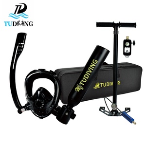 TUDIVING 0.5L 6-10Mins <span class=keywords><strong>Bouteille</strong></span> d'air haute pression en aluminium avec soupape de sécurité, sac de transport, tuba et <span class=keywords><strong>pompe</strong></span> manuelle pour plongée sous-marine - Product Image 1