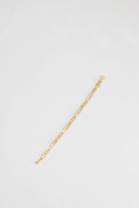 Pulseras y Brazaletes de Moda con Dije Rectangular de Zirconia Chapado en Oro de 22k y Cadena de Cobre Chapado en Oro con Aleación de Cobre - Product Image 3