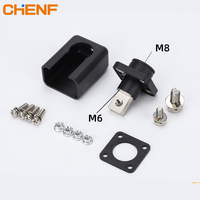 Bloc de bornes de batterie CHENF IP54 étanche 200A carré rouge noir en cuivre massif de haute qualité pour montage sur panneau