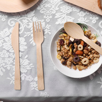 Ensemble de couverts jetables écologiques en bambou biodégradable Wanpin pour le camping, cuillère, fourchette, couteau, Wanpin-BCP3