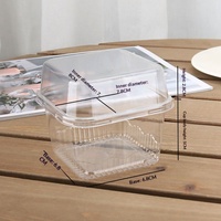 Boîte d'emballage alimentaire jetable en plastique PET SX585 pour crème glacée, gelée, mousse, salades de fruits