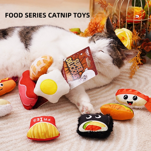 Bonito juego de juguetes para masticar de felpa de hierba gatera, productos interactivos ecológicos para mascotas, accesorios para gatitos, diversión felina y Limpieza de dientes - Product Image 3
