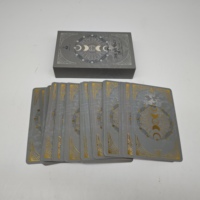 Vente chaude Feuille D'or Tarot Marque Étanche Tarot Lune Impression 78 Tarot Oracle Cartes avec Support En Bois