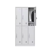 Casiers de rangement métalliques à 6 portes avec serrure électronique pour vestiaire, atelier et bureau à domicile, pour vêtements et bagages