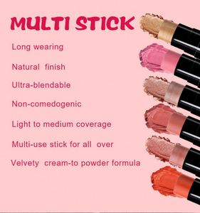 Ulikeke - Barra de Rubor de 7 Colores de Marca Privada, Rubor Cremoso Vegano a Prueba de Agua, Barra de Rubor de Doble Cara con Brocha - Product Image 4