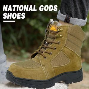 Bottes de neige pour hommes, doublées de laine, chaudes, pour l'hiver, épaisses, résistantes au froid - Product Image 4