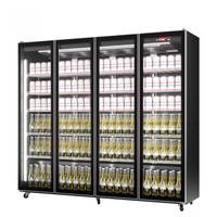 Réfrigérateur commercial pour boissons gazeuses avec éclairage LED, vitrine réfrigérée en acier inoxydable pour vin et bière