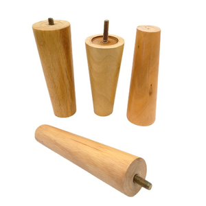 안정적인 변색 방지 원목 소파 다리 커피 사이드 테이블 가구 다리 원형 나무 캐비닛 침대 다리 - Product Image 4