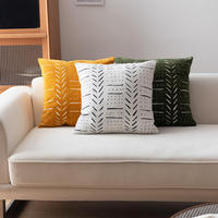 Innermor 18 "x 18" housse de coussin en coton solide géométrique Jacquard jeter taie d'oreiller décor à la maison personnalisable hôpital de noël