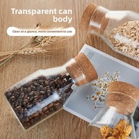 Pot en verre borosilicate de haute qualité avec couvercle en bambou, hermétique, pour le stockage des aliments secs, des céréales et des épices