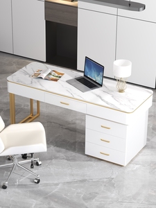 Luce moderna di lusso in marmo salone di bellezza medica Reception ufficio consulenza scrivania semplice metallo bianco per la casa scrivania - Product Image 4