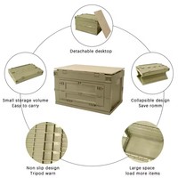 Boîte de rangement pliante couvercle en bois épaissi extérieur multifonctionnel Camping voiture boîte de rangement