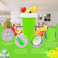 Tasse de boisson en Silicone de qualité alimentaire, Logo personnalisé magique, pour la fabrication de glaces, tasse avec pailles, Double couche
