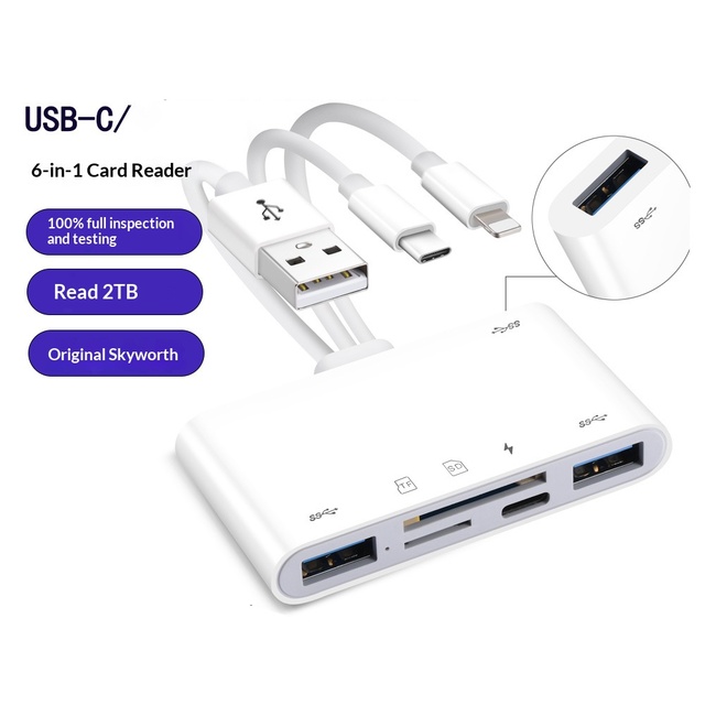 3-in-1 USB Type-C Card Reader Supports SD Card for Laptop & Mobile Devices-Multi-Function Digital Accessory