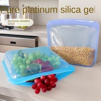 EU-gecertificeerde LFGB-goedgekeurde Pure Platinum Silicone 3000ML grote capaciteit fruit- en groentevochtbestendige opbergzak