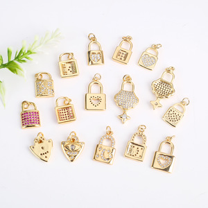 Breloques en forme de cadenas micro-incrustées de zircon plaqué or, formes variées, pour bijoux, pendentifs, bracelets et colliers DIY - Product Image 1