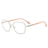 Gafas de Mujer con Protección Anti-luz Azul, Diseño de Ojo de Gato Mariposa, Montura Metálica + Patillas de Acetato, Dorado/Rosa, Alta Calidad, Envío Rápido