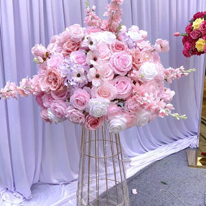 Rosan Baby Shower rosa decorazione per festa 60cm di seta artificiale verde rosa bianco nozze centrotavola palla fiore - Product Image 3