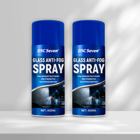 Spray anti-buée en verre nano 450 ml, protection longue durée pour pare-brise de voiture, visière de casque, miroir de salle de bain, application facile