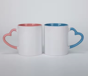 11oz Heart Rim Handle Color Blanks <b>Enamel</b> Coffee Mug Sublimation Mugs Supplier Wholesale - Product Image 3