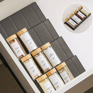 Venta al por mayor de plástico alto escritorio cocina especias estante cajón organizador superpuesto escalón montado en la pared especias baño estante de almacenamiento - Product Image 4