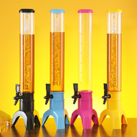 Dispenser bir plastik, menara bir kreatif, minuman minum 1,5l/3L dengan lampu led dan es