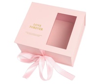 Boîte cadeau rigide de luxe pliable avec logo en relief UV personnalisé, fermeture magnétique et ruban