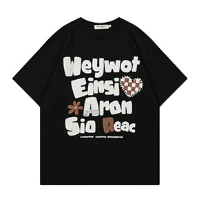 Servicio OEM 100% algodón Rib Neck Puff estampado camisetas ropa hombres camisetas para hombres - Product Image 5