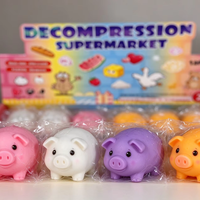 Jouet anti-stress en forme de cochon de dessin animé, jouet à presser pour soulager le stress, jouet de décompression rempli de farine pour enfants