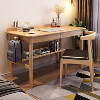 Ensemble de bureau et d'étagère en bois massif de style nordique, design moderne, multifonctionnel pour le bureau à domicile, l'ordinateur, l'étude et la chambre à coucher