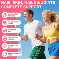Gummies de collagène et biotine en gros, marque privée OEM, avec vitamines C et E, suppléments pour la hydratation des cheveux, de la peau et des ongles, et le soutien des articulations