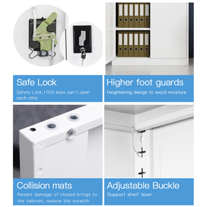 Archivador de acero de 2 puertas al por mayor con 4 Estantes de metal ajustables Armario de diseño moderno - Product Image 6