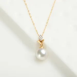 2022 New Hot Classic Real 18K Gold Seawater Akoya Pearl Real Diamond Gemstone Pendant for Women Girl Gift Party Daily Use Wear