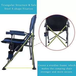 <span class=keywords><strong>Chaise</strong></span> de plage à grand accoudoir portable pliable pour l'extérieur, <span class=keywords><strong>chaise</strong></span> de directeur de <span class=keywords><strong>camping</strong></span> en voiture de loisirs, <span class=keywords><strong>chaise</strong></span> de pêche à dossier confortable - Product Image 4