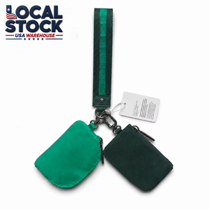 Monedero de nailon unisex con doble compartimento, llavero y tarjetero con cremallera, envío gratis desde almacén local en EE. UU. - Product Image 1