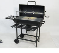 Barbecue à charbon pliable de style américain avec rôtissoire et grille en acier laminé à froid pour dîners sur terrasse et barbecues sur balcon