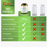 Capsules de vitalité masculine à base de maca, complément à base de plantes de 500 mg de maca pour hommes et femmes, pilules pour l'agrandissement du pénis.