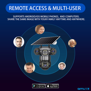 V380pro 4G 4K năng lượng mặt trời <span class=keywords><strong>ip</strong></span> <span class=keywords><strong>Camera</strong></span> An Ninh 10x Zoom quang học ba ống kính 3 màn hình ai tầm nhìn ban đêm pin điện năng thấp đám mây - Product Image 5