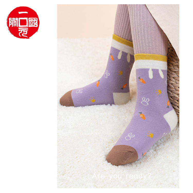 Детские носки One $, зимние носки из чистого хлопка для девочек с героями мультфильмов, студенческие хлопковые носки