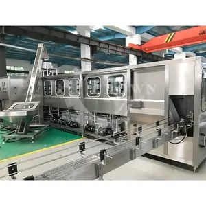 450BPH Automatic 5 Gallon 20L Bottled Water Filling Capping Bottle Outside Brush Washing Machine Production Line